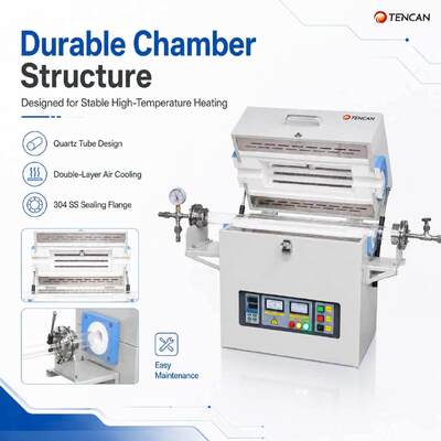 TENCAN 1200C 1400C 1600C Горизонтальная вакуумная трубная печь Разделенная лаборатория Синтерирование CVD кварцевая алюминиевая трубная печь