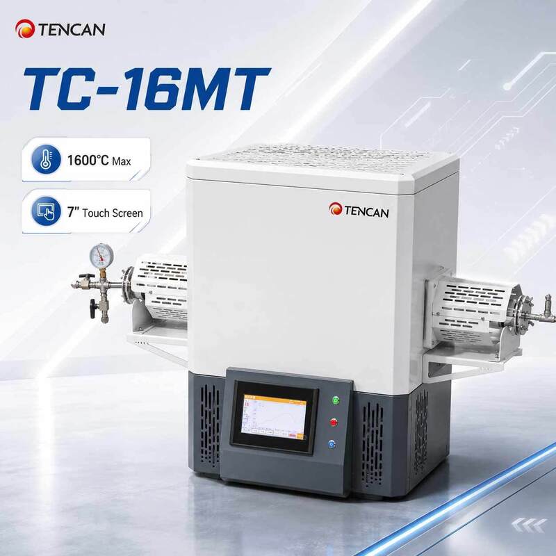 TENCAN MoSi2 Нагреватель 1600C Вакуумная трубная печь TC-16MT B Тип термопарка Разделенная лабораторная печь 30-сегмента Программируемая продвинутая